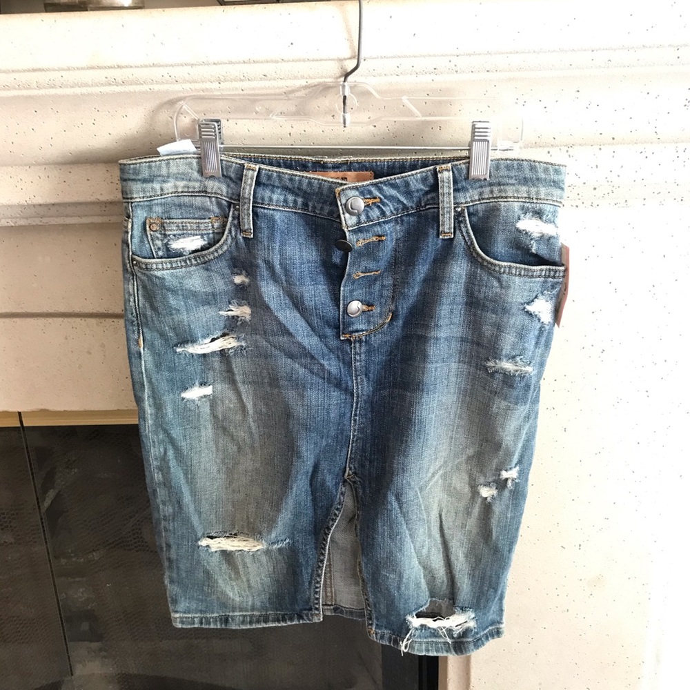 Joes Denim Button Up Pencil Skirt